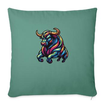 Colorful Raging Bull 2 - Sofa pillowcase 17,3'' x 17,3'' (45 x 45 cm) - cypress green - Front