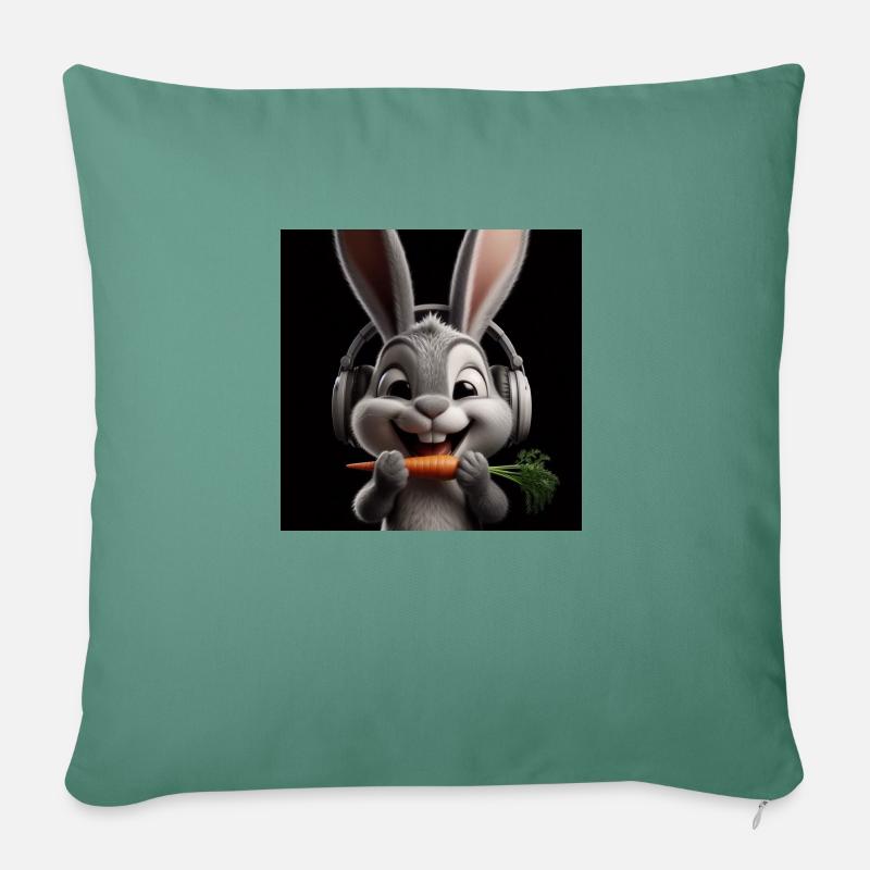 Musik Hase 2 - Sofakissenbezug 45 x 45 cm - Tanngrün