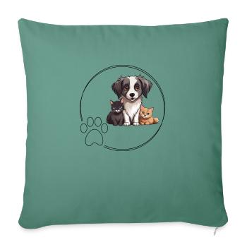 Dogs and cats love - Sofa pillowcase 17,3'' x 17,3'' (45 x 45 cm) - cypress green - Front