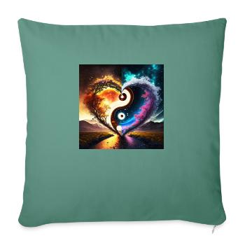 Firefly love ying yang - Sofa pillowcase 17,3'' x 17,3'' (45 x 45 cm) - cypress green - Front