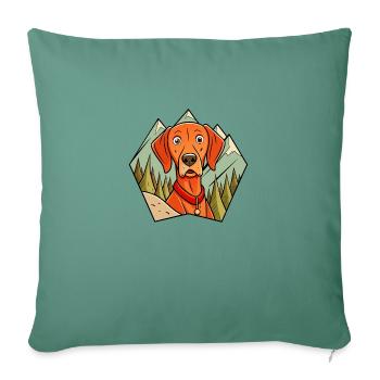 Alert Vizsla on Hike - Sofa pillowcase 17,3'' x 17,3'' (45 x 45 cm) - cypress green - Front
