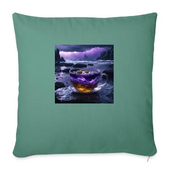 Storm in a teacup - Sofa pillowcase 17,3'' x 17,3'' (45 x 45 cm) - cypress green - Front