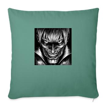 evil anime black & white - Sofakissenbezug 45 x 45 cm - Tanngrün - Vorne