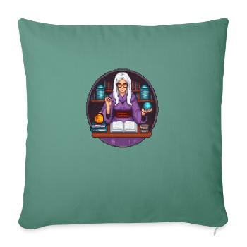 Arcane Librarian Pixel - Sofa pillowcase 17,3'' x 17,3'' (45 x 45 cm) - cypress green - Front