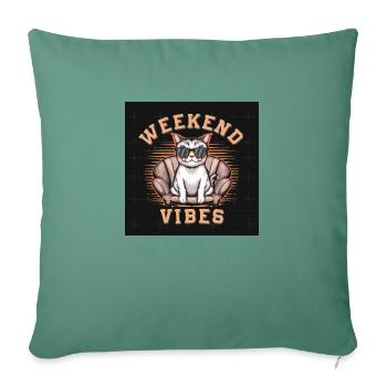 Cool cat vibes - Sofa pillowcase 17,3'' x 17,3'' (45 x 45 cm) - cypress green - Front