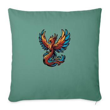 Colorful phoenix with wings gracefully flying - 2 - Sofa pillowcase 17,3'' x 17,3'' (45 x 45 cm) - cypress green - Front