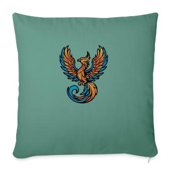 Colorful phoenix with wings gracefully flying - 1 - Sofa pillowcase 17,3'' x 17,3'' (45 x 45 cm) - cypress green - Front