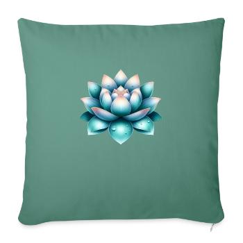 Serene Lotus Flower - Sofa pillowcase 17,3'' x 17,3'' (45 x 45 cm) - cypress green - Front