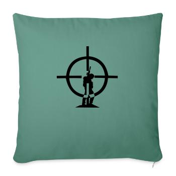 Sniper Scope Crosshair Soldier War Aim Hit Shoot - Sofa pillowcase 17,3'' x 17,3'' (45 x 45 cm) - cypress green - Front