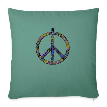 Abstract Harmony: Yellow-Blue Peace Rush - Sofa pillowcase 17,3'' x 17,3'' (45 x 45 cm) - cypress green - Front