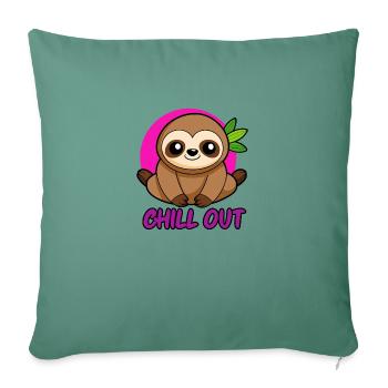 SLOTH. CHILL OUT - Sofa pillowcase 17,3'' x 17,3'' (45 x 45 cm) - cypress green - Front
