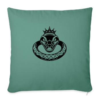 Elegance of the Royal Python - Sofa pillowcase 17,3'' x 17,3'' (45 x 45 cm) - cypress green - Front