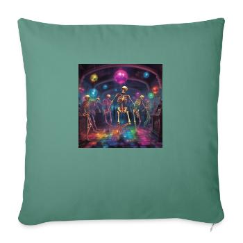 Skeleton Dance Lesson - Sofa pillowcase 17,3'' x 17,3'' (45 x 45 cm) - cypress green - Front