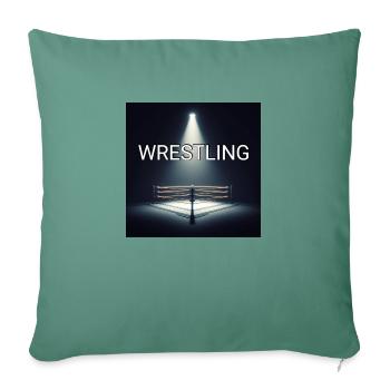 Wrestling / Pro Wrestling Ring - Housse de coussin décorative 45 x 45 cm - vert sapin - Devant
