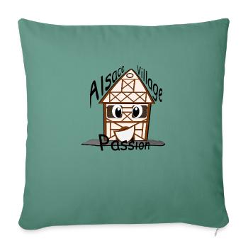 Maison Alsacienne - Housse de coussin décorative 45 x 45 cm - vert sapin - Devant