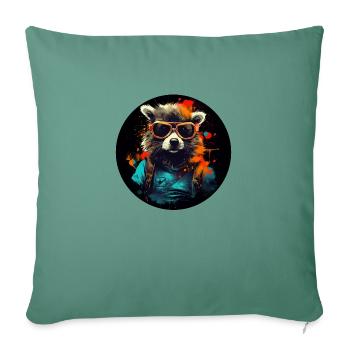 Stylish raccoon - Sofa pillowcase 17,3'' x 17,3'' (45 x 45 cm) - cypress green - Front