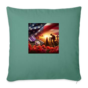 USA Veterans Day - Sofa pillowcase 17,3'' x 17,3'' (45 x 45 cm) - cypress green - Front