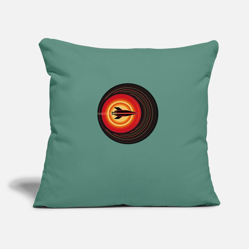 Retro rocket in orbit Sofa pillowcase 17,3'' x 17,3'' (45 x 45 cm)