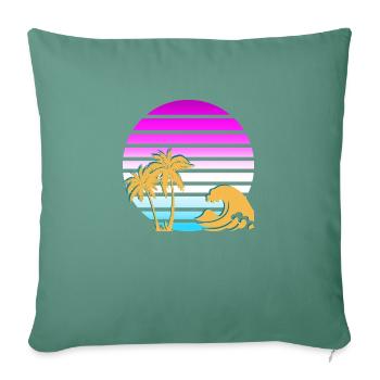 Vintage beach vibes - Sofa pillowcase 17,3'' x 17,3'' (45 x 45 cm) - cypress green - Front