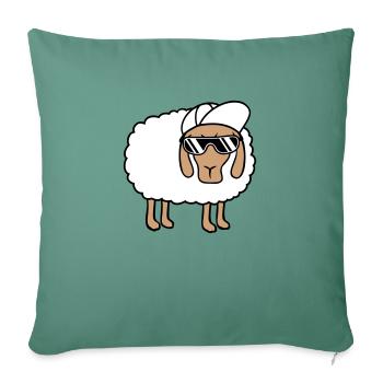 Cool Sheep Lunettes de soleil Cappy Cap Summer Fun - Housse de coussin décorative 45 x 45 cm - vert sapin - Devant