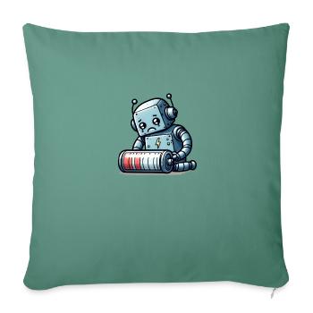 Robot Weak Battery Robo-Problems - Sofa pillowcase 17,3'' x 17,3'' (45 x 45 cm) - cypress green - Front
