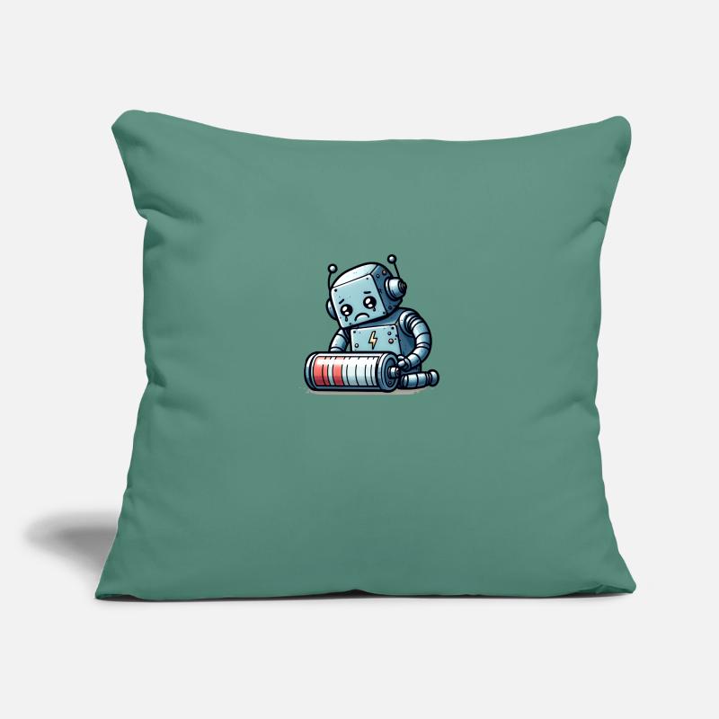Robot Weak Battery Robo-Problems Housse de coussin décorative 45 x 45 cm