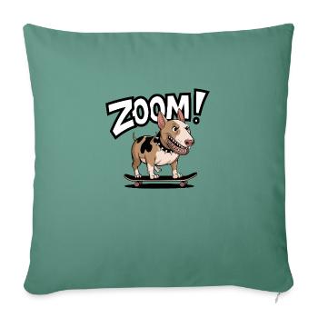 Bull terrier - Housse de coussin décorative 45 x 45 cm - vert sapin - Devant