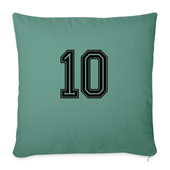 Numéro 10 : Aperçu de la conception sportive - Housse de coussin décorative 45 x 45 cm - vert sapin - Devant