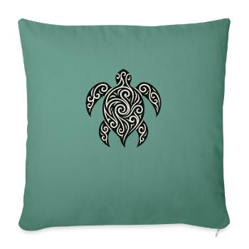 Mana Honu – Polynesian Turtle - Sofakissenbezug 45 x 45 cm - Tanngrün - Vorne