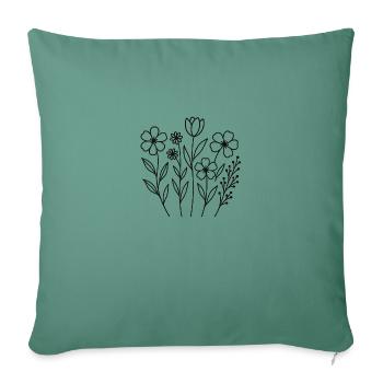 Floral Graphic - Sofa pillowcase 17,3'' x 17,3'' (45 x 45 cm) - cypress green - Front