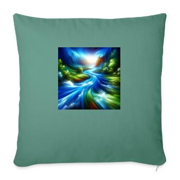Flowing River - Sofa pillowcase 17,3'' x 17,3'' (45 x 45 cm) - cypress green - Front