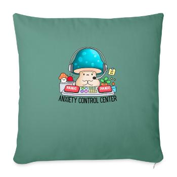 Centre de contrôle de l’anxiété Drôle d’anxiété Anxiété - Housse de coussin décorative 45 x 45 cm - vert sapin - Devant