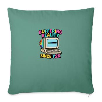 Mise en mémoire tampon depuis l’an 2000 - Housse de coussin décorative 45 x 45 cm - vert sapin - Devant