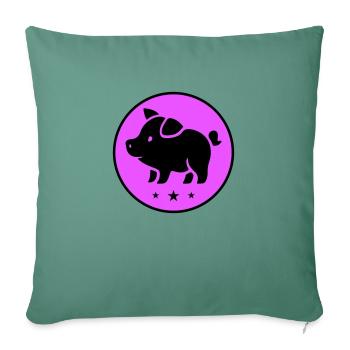 Pig Piglet Sow - Sofa pillowcase 17,3'' x 17,3'' (45 x 45 cm) - cypress green - Front