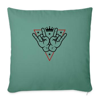 Signe de fête de la main Célébrer - Housse de coussin décorative 45 x 45 cm - vert sapin - Devant