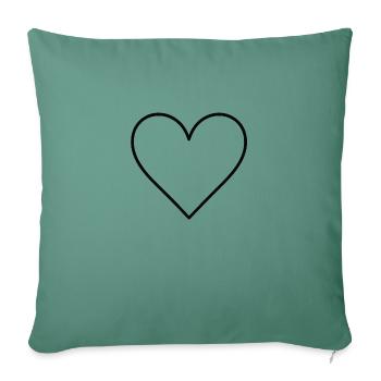 Basic heart black - Sofa pillowcase 17,3'' x 17,3'' (45 x 45 cm) - cypress green - Front