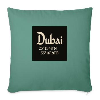 Coordonnées Dubaï Burj Khalifa - Housse de coussin décorative 45 x 45 cm - vert sapin - Devant