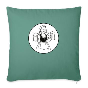 Bier mädchen - Housse de coussin décorative 45 x 45 cm - vert sapin - Devant