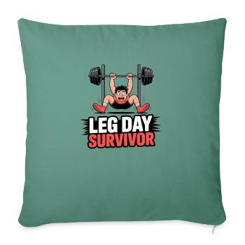 Leg Day Survivor Fitness - Housse de coussin décorative 45 x 45 cm - vert sapin - Devant