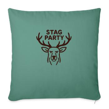 Stag Party – Bold Antlered Stag Graphic - Sofa pillowcase 17,3'' x 17,3'' (45 x 45 cm) - cypress green - Front