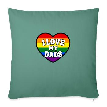 J’aime mes papas - Housse de coussin décorative 45 x 45 cm - vert sapin - Devant
