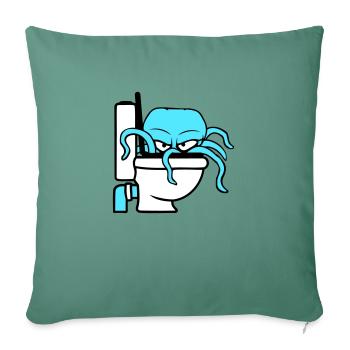Octopus in Toilet Toilet Toilet Toilet Bowl Toilet Flush - Sofa pillowcase 17,3'' x 17,3'' (45 x 45 cm) - cypress green - Front