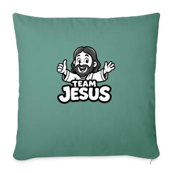 Équipe Jésus - logo amusant - Housse de coussin décorative 45 x 45 cm - vert sapin - Devant