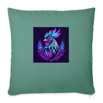 Rooster neon - Sofa pillowcase 17,3'' x 17,3'' (45 x 45 cm) - cypress green - Front
