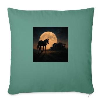 Horse Night - Sofa pillowcase 17,3'' x 17,3'' (45 x 45 cm) - cypress green - Front
