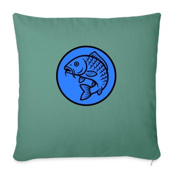Poisson carpe - Housse de coussin décorative 45 x 45 cm - vert sapin - Devant