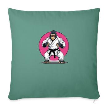 Karaté Gorille Dessin Animé - Arts Martiaux - Housse de coussin décorative 45 x 45 cm - vert sapin - Devant