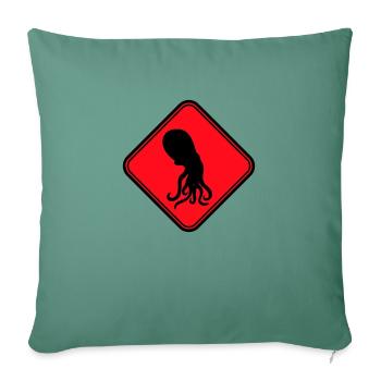 Octopus Danger Sign Caution Warning - Sofa pillowcase 17,3'' x 17,3'' (45 x 45 cm) - cypress green - Front