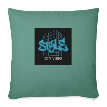 STYLE – City Vibes Graffiti - Housse de coussin décorative 45 x 45 cm - vert sapin - Devant