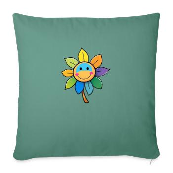 Colorful Color Flower Colorful Rainbow Sunflower - Sofa pillowcase 17,3'' x 17,3'' (45 x 45 cm) - cypress green - Front